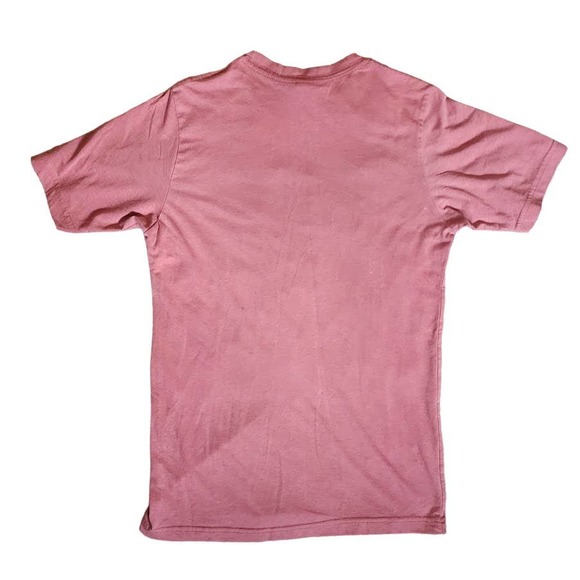 Distressed Pink Graphic Tee "Hey Trainwreck..." size xs unisex - Picture 2 of 5